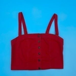 Forever 21 Button-Front Crop Top Shirt